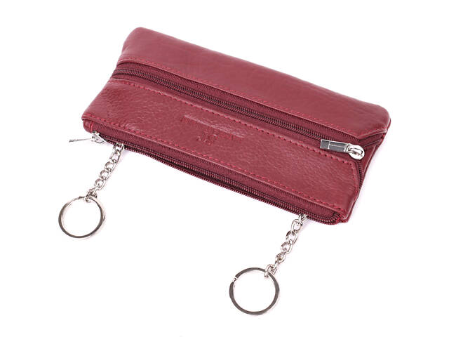 Шкіряна ключниця на блискавці ST Leather 22558 Бордовий - Фото 3