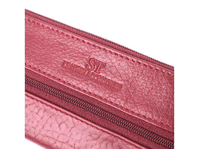 Шкіряна ключниця на блискавці ST Leather 22558 Бордовий - Фото 5