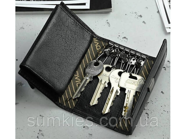 Шкіряна ключниця Rovicky чорний - Фото 6