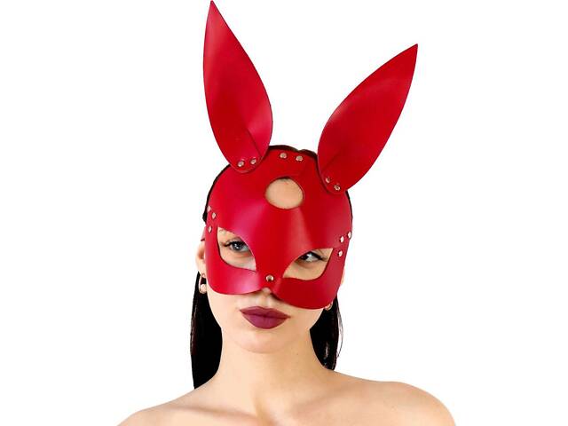 Кожаная маска Зайки Art of Sex Bunny mask Красный - Фото 1