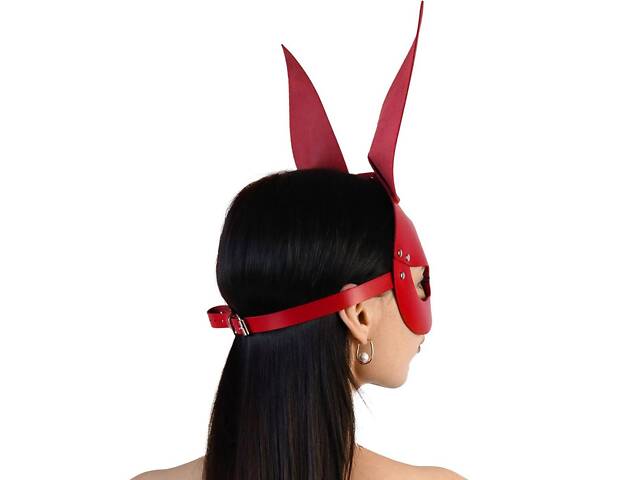 Кожаная маска Зайки Art of Sex Bunny mask Красный - Фото 2