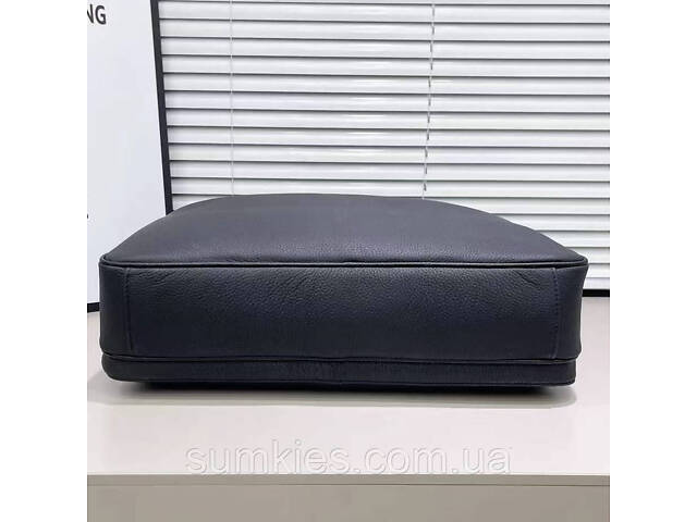 Шкіряна чоловіча ділова сумка для ноутбука 40x27x10, офісний портфель Tiding Bag 56901, чорний - Фото 8