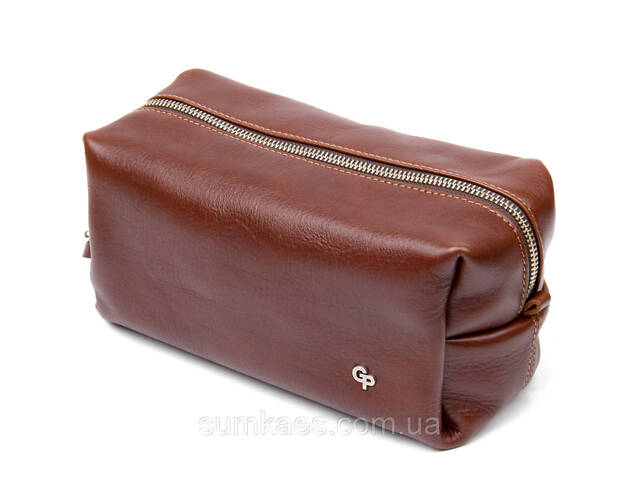 Шкіряна чоловіча косметичка GRANDE PELLE 11418 Коричневий - Фото 1