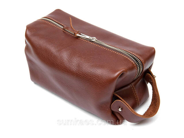 Шкіряна чоловіча косметичка GRANDE PELLE 11418 Коричневий - Фото 2