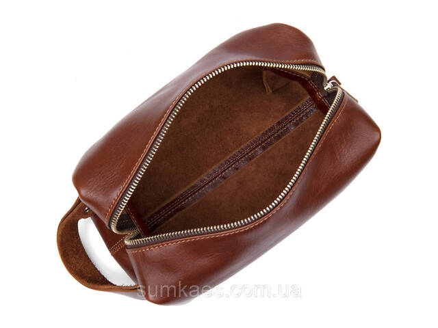 Шкіряна чоловіча косметичка GRANDE PELLE 11418 Коричневий - Фото 5