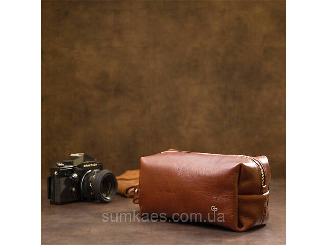 Шкіряна чоловіча косметичка GRANDE PELLE 11418 Коричневий - Фото 8