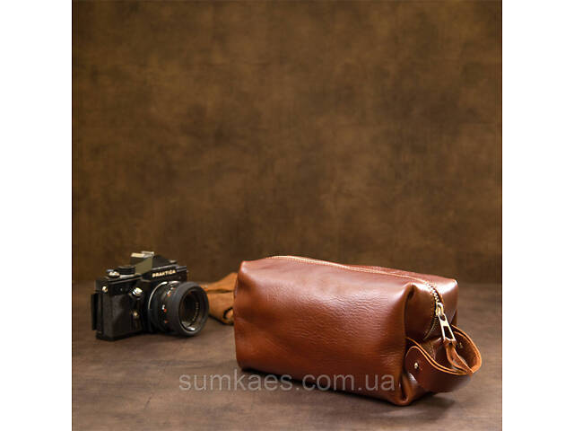 Шкіряна чоловіча косметичка GRANDE PELLE 11418 Коричневий - Фото 9