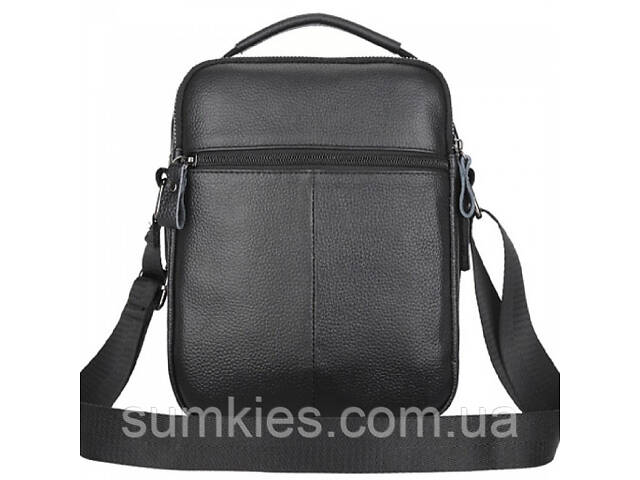 Шкіряна чоловіча сумка-барсетка 21х25х6, месенджер з ручкою Tiding Bag 73957 чорна - Фото 10