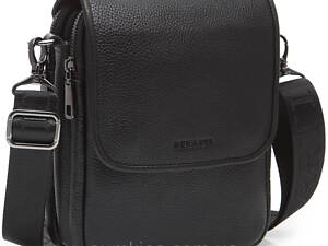 Шкіряна чоловіча сумка-месенджер 24х20х6, барсетка через плече Tiding Bag TD-23433 чорна