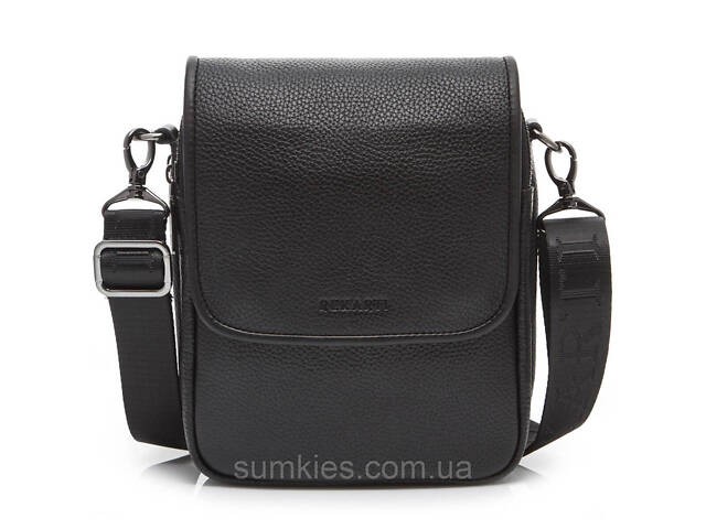 Шкіряна чоловіча сумка-месенджер 24х20х6, барсетка через плече Tiding Bag TD-23433 чорна - Фото 2
