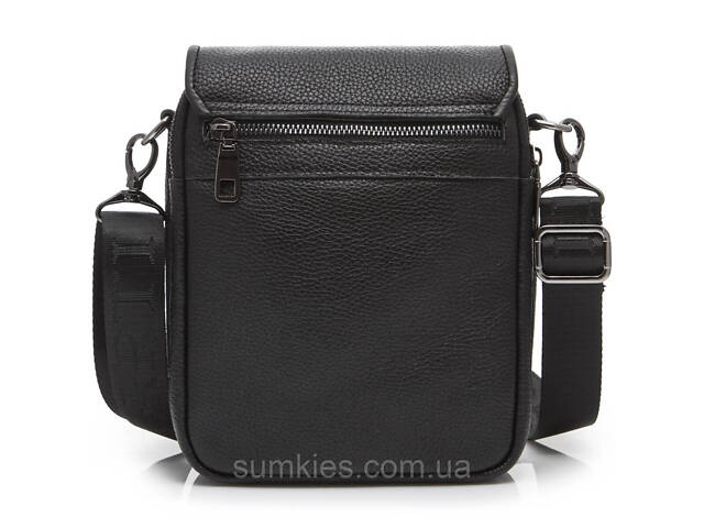 Шкіряна чоловіча сумка-месенджер 24х20х6, барсетка через плече Tiding Bag TD-23433 чорна - Фото 5