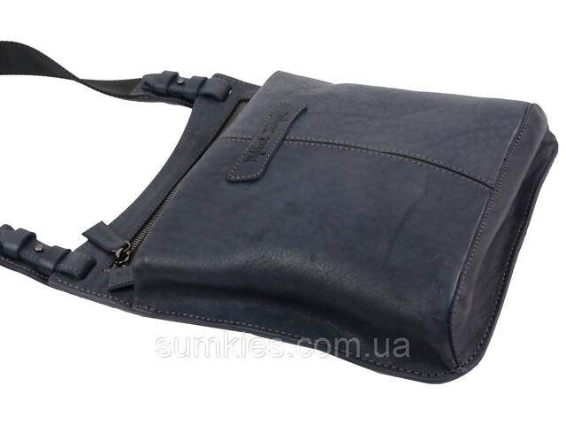 Шкіряна чоловіча сумка Mykhail Ikhtyar синя - Фото 8