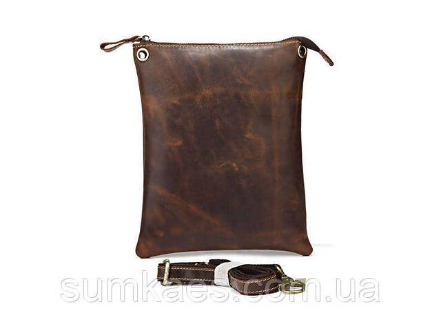 Шкіряна чоловіча сумка Vintage 14061 коричнева - Фото 2