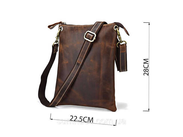 Шкіряна чоловіча сумка Vintage 14061 коричнева - Фото 3