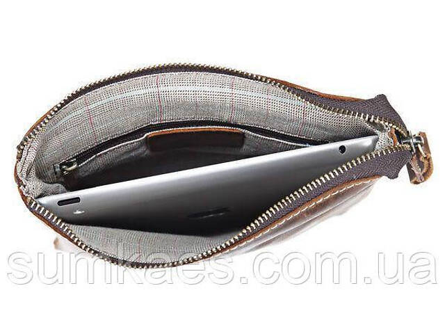 Шкіряна чоловіча сумка Vintage 14061 коричнева - Фото 7