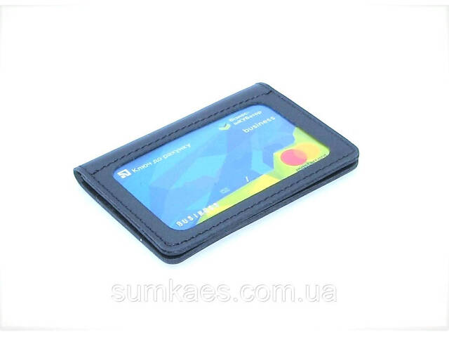 Шкіряна міні обкладинка для документів (ID-паспорт) DNK mini okno R синя - Фото 8