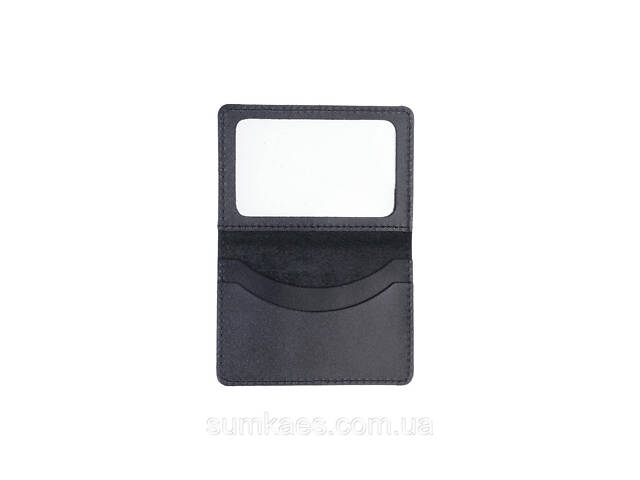 Шкіряна міні обкладинка для документів (ID-паспорт) DNK mini okno R чорна - Фото 6