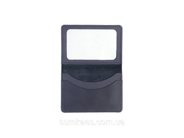 Шкіряна міні обкладинка для документів (ID-паспорт) DNK mini okno R синя - Фото 6
