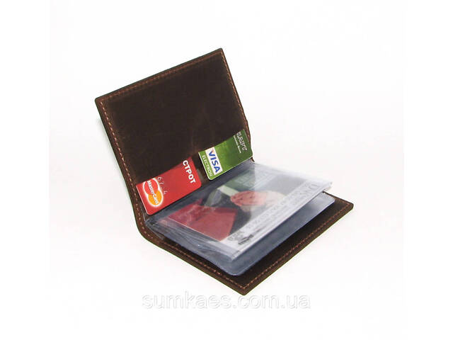 Шкіряна обкладинка для автодокументів DNK Leather DNK Auto H коричнева - Фото 4