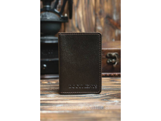 Шкіряна обкладинка для документів (ID-паспорт) DNK mini doc R коричнева - Фото 3