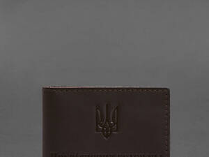 Шкіряна обкладинка для посвідчення ветерана військової служби темно-коричневого кольору BlankNote.