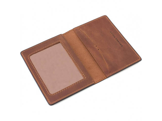 Шкіряна обкладинка для військового квитка ЗСУ Grande Pelle 257123 Рудий - Фото 6