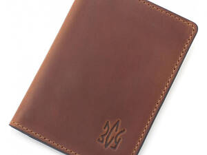 Шкіряна обкладинка для військового квитка ЗСУ Grande Pelle 257123 Рудий