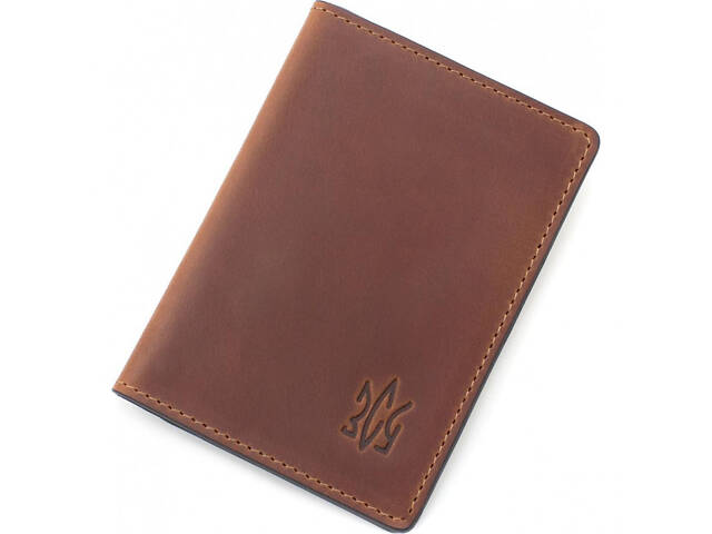 Шкіряна обкладинка для військового квитка ЗСУ Grande Pelle 257123 Рудий - Фото 1