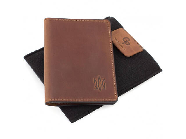 Шкіряна обкладинка для військового квитка ЗСУ Grande Pelle 257123 Рудий - Фото 3