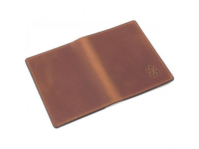 Шкіряна обкладинка для військового квитка ЗСУ Grande Pelle 257123 Рудий - Фото 5