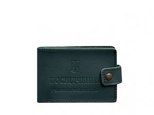 Кожаная обложка-портмоне для удостоверения участника боевых действий BlankNote (картонный документ) Зеленая