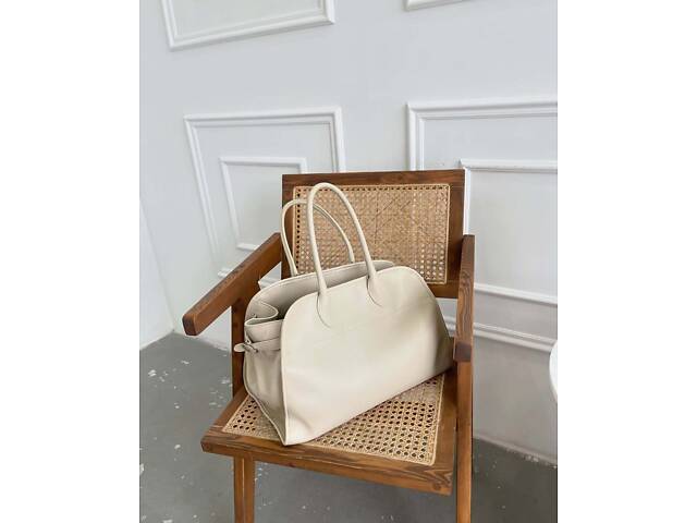 Кожаная рыжая сумка италия , большая в натуральной коже , обьемная TS00385 - Фото 2