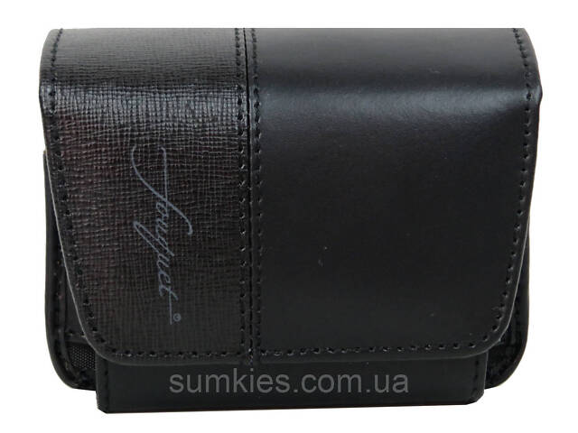 Шкіряна сумка на ремінь для запальнички, інших дрібниць Fouquet чорна - Фото 2