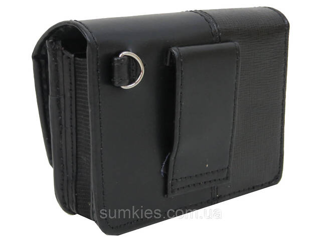 Шкіряна сумка на ремінь для запальнички, інших дрібниць Fouquet чорна - Фото 4