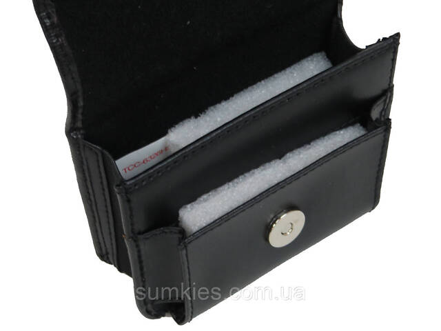 Шкіряна сумка на ремінь для запальнички, інших дрібниць Fouquet чорна - Фото 8