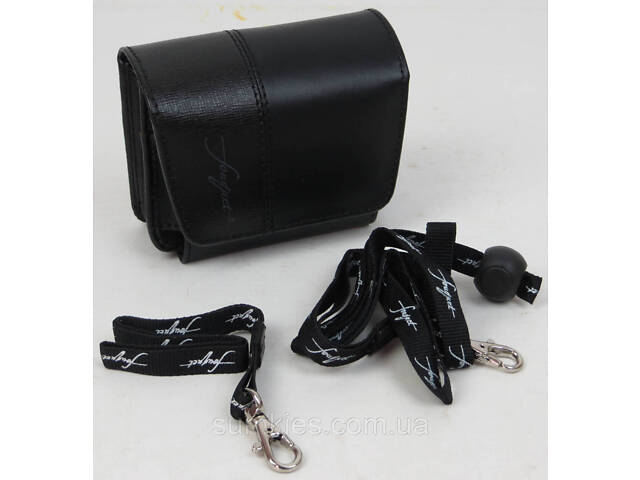 Шкіряна сумка на ремінь для запальнички, інших дрібниць Fouquet чорна - Фото 9