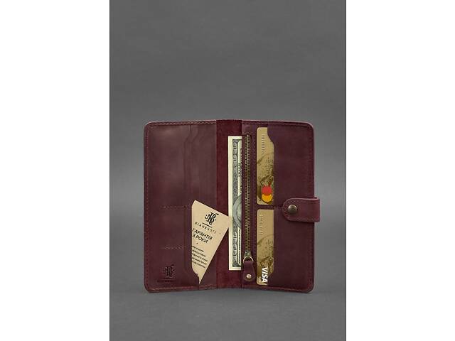 Шкіряне бордове портмоне 7.0 Карбон BlankNote - Фото 2