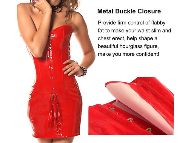 Кожаное корсетное платье - Фото 10