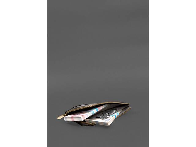 Шкіряний портмоне-купюрник на блискавці BlankNote 14.1 темно-коричневий. - Фото 8