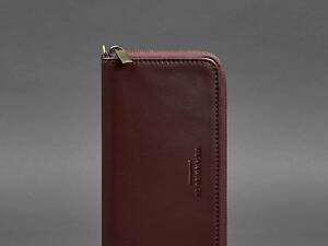 Шкіряний портмоне на блискавці 6.1 Бордовий BlankNote