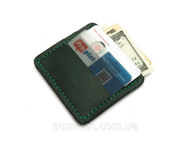 Шкіряне зелене портмоне-кард кейс Gofin SKG-10025 - Фото 2