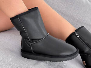 Кожаные женские угги ITTS с замком, зимние сапоги 36р-23,5 см код 7596