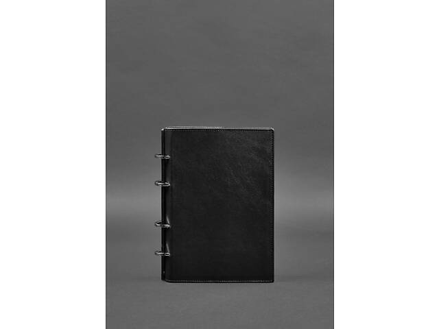 Шкіряний блокнот на кільцях 9.0 з твердою вугільно-чорною обкладинкою BlankNote. - Фото 1