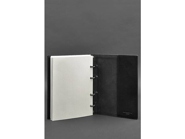 Шкіряний блокнот на кільцях 9.0 з твердою вугільно-чорною обкладинкою BlankNote. - Фото 4