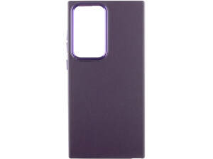 Кожаный чехол Bonbon Leather Metal Style для Samsung Galaxy S23 Ultra Фиолетовый / Dark Purple
