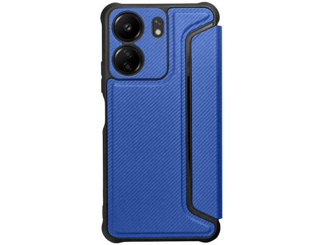 Кожаный чехол-книжка GETMAN Razor (PU) для Xiaomi Redmi 13C / Poco C65 Blue - Фото 2