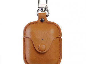 Шкіряний чохол Primo Hook для навушників Apple AirPods / AirPods 2019 - Light Brown