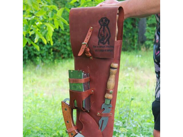 Шкіряний чохол з відділом під шашличницю - Фото 2