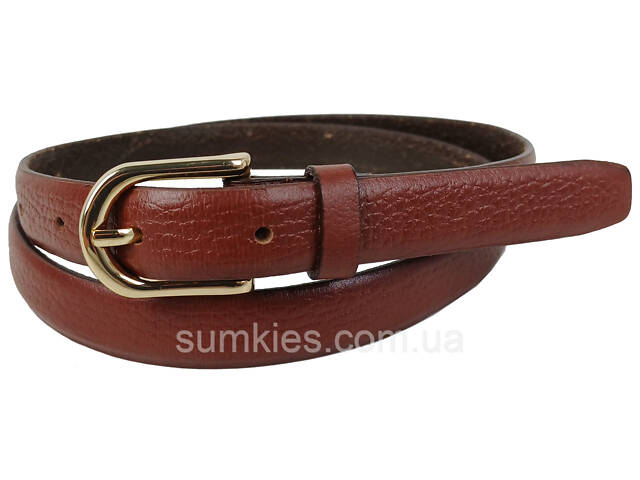 Шкіряний жіночий ремінь LS бордовий ширина 1,8 см - Фото 1