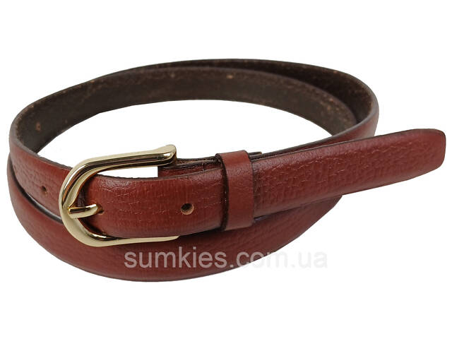 Шкіряний жіночий ремінь LS бордовий ширина 1,8 см - Фото 2